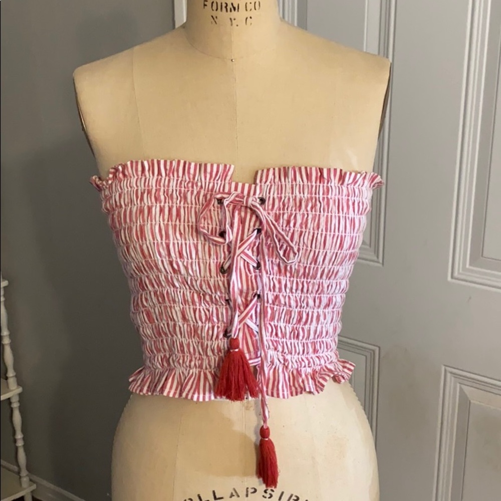 American Eagle scrunch crop top, size M